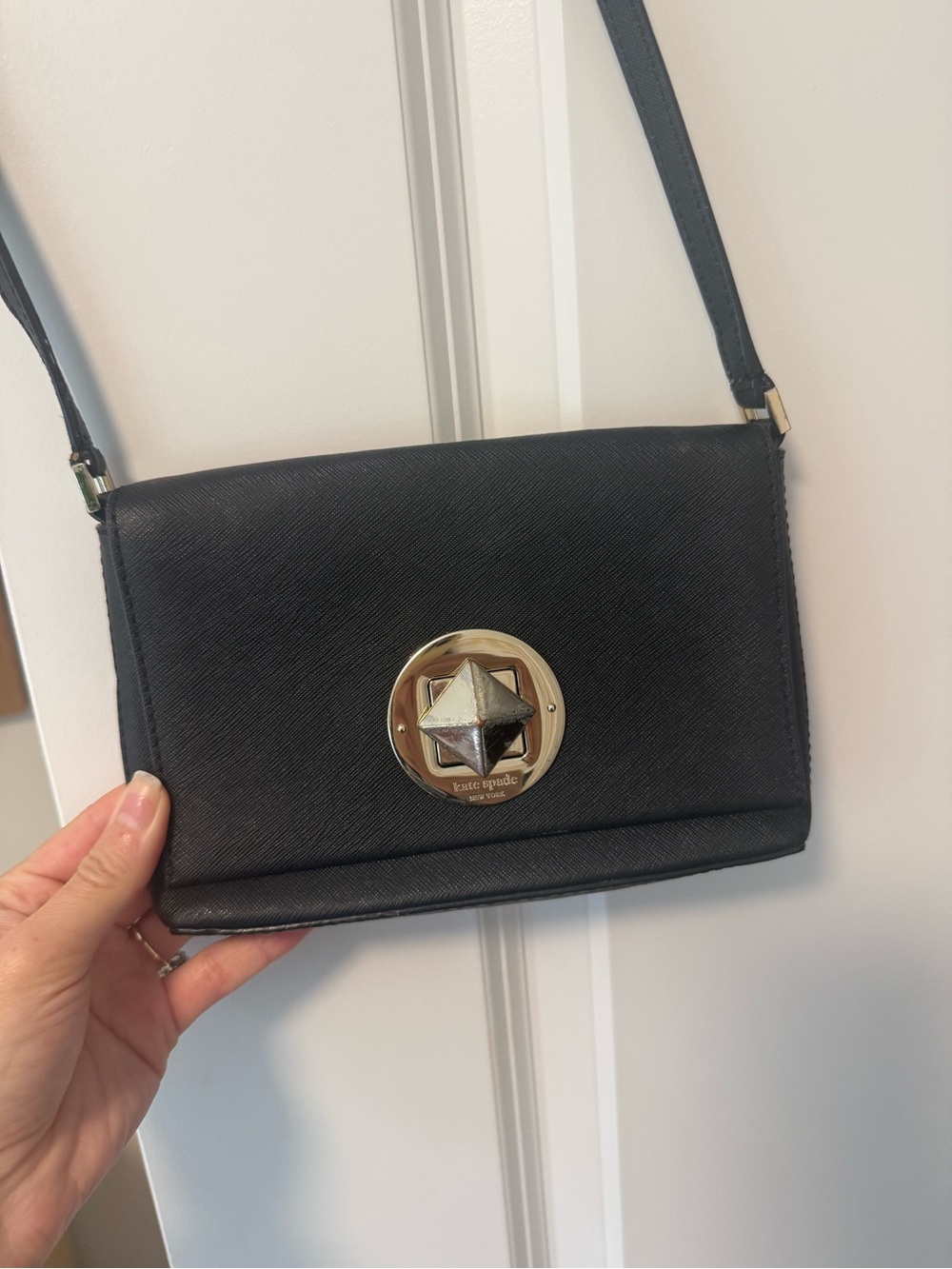 kate spade Black Crossbody with Gold Star Medallion